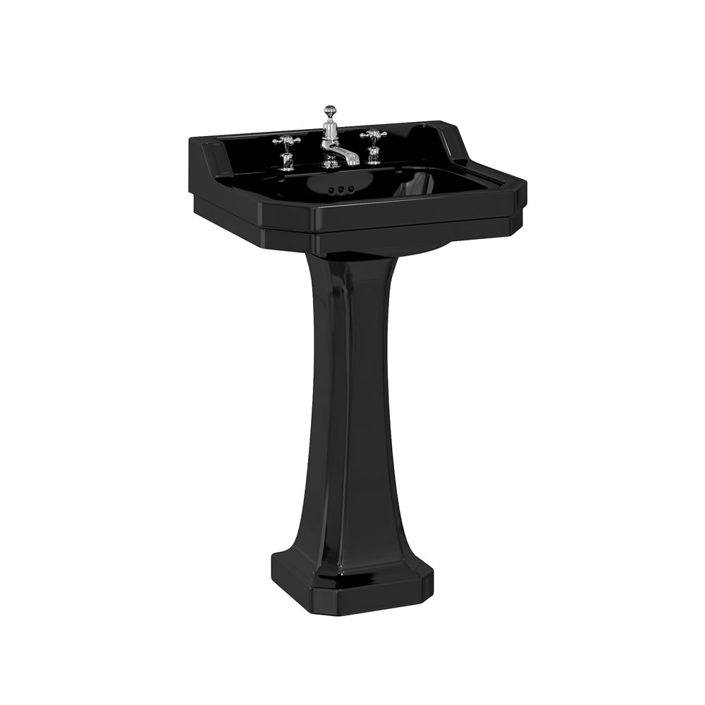 Edwardian 56cm basin with standard pedestal JET